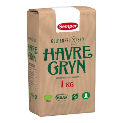 Havregryn glutenfri Økologiske fra Semper - 1 kg