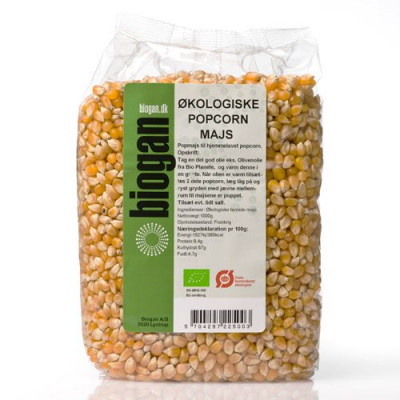 Popcornmajs Økologiske fra Biogan - 1 kg