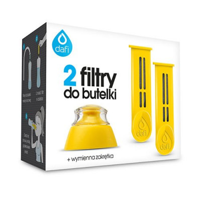 Dafi filter filterflaske gul 2 stk + mundstykke