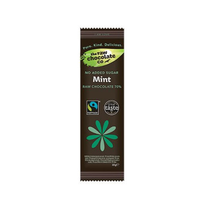 Mørk rå chokolade 70% Mint med Xylitol - 22 gr