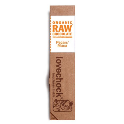 Lovechock RAW chokolade pecan & maca Øko - 40 gram