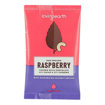 Chokolade Raspberry & cashew Loving Earth Ø - 30 g