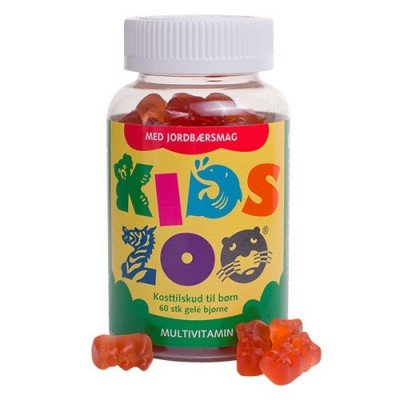 Kids Zoo multivitamin m. jordbærsmag (60 stk) 
