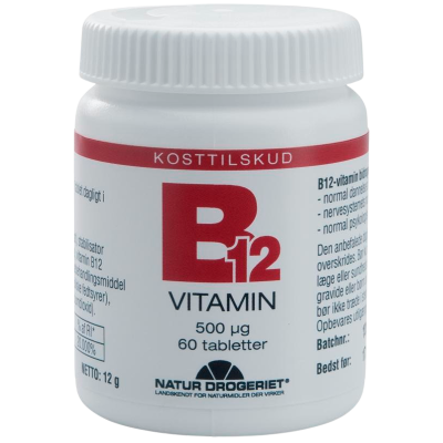 Natur Drogeriet B12 Mega Vitamin 500 ug (60 tabletter)