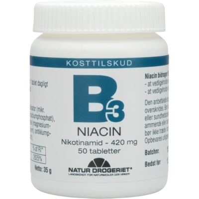 Natur Drogeriet Niacin (nikotinamid) 420 mg (50 tabletter)