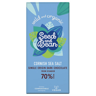 Chokolade Mørk 70% Cornish Sea Salt Ø (85 gr)