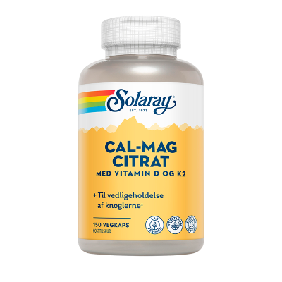 Solaray Cal-Mag Citrat med vitamin D og K2 (150 kap)