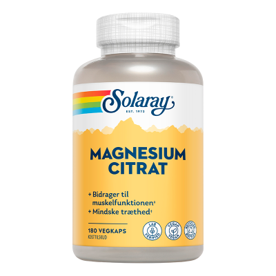 Solaray Magnesium Citrat 400 mg (180 kapsler)