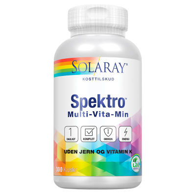 Solaray Spektro Multi-Vita-Min uden jern og vitamin K (300 kapsler)