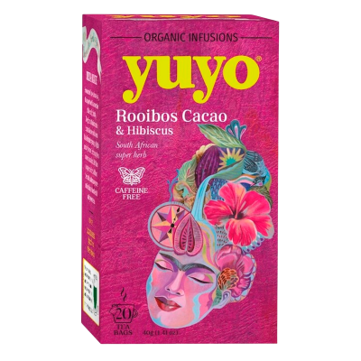 Yuyo Rooibos Restore Te Ø m. Kakao & Hibiskus (20 breve)