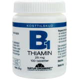 B1 vitamin 25 mg - 100 tabletter