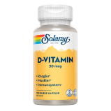 D-vitamin 30 mcg - Solaray - 100 kapsler