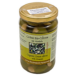 Oliven Grønne med Mandler Ø (320 gr)