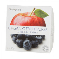 Clearspring Organic FrugtpurÃ© Æble & Blåbær Ø (200 gr)