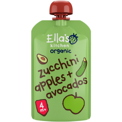 Babymos courgette, æble & avocado 4 mdr Ø Ellas Kitchen
