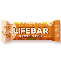 LifeFood LifeBar Nødder Vanilje Ø Proteinbar (47 g)