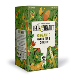 Heath & Heather Organic Green Tea & Ginger (20 breve)
